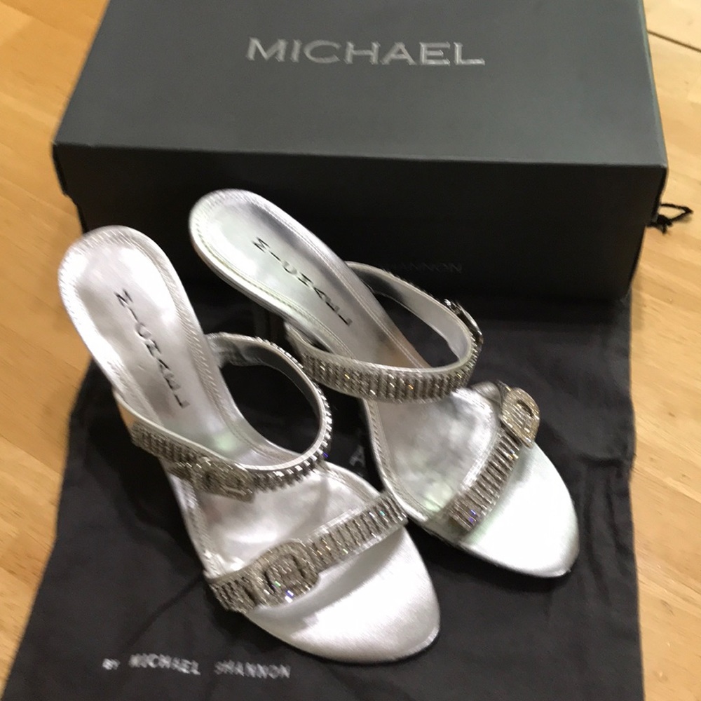 Evening sparkling slip on shoes